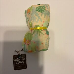 Matilda Jane 40"x44" Baby swaddle blanket Little Cactus Swaddle Yellow Green OS